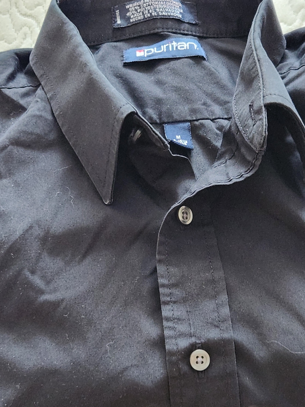 Puritan Black Men's Button-Down Dress Shirt
